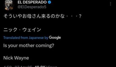 Despy with a strong contender for NJPW Tweet Of the Year