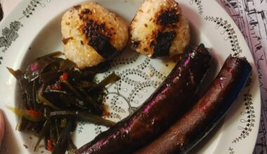 Broiled Eel, Yaki Onigiri, and Kombu Tsukudani