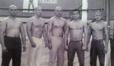 Shinya Hashimoto, Masahiro Chono, Keiji Muto, Akira Nogami & Masakatsu Funaki
in their early days at the NJPW dojo
