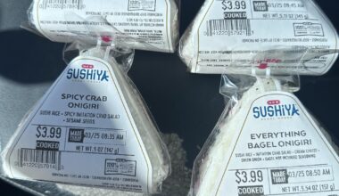 Purchased all four types of onigri offered at my grocery store