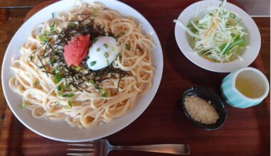 明太クリームパスタ