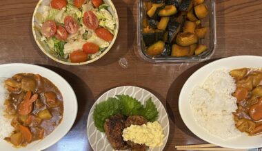 curry, tsukune, and kabocha for dinner!