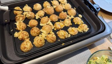 Made takoyaki for the first time for my family tonight.