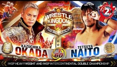 Kazuchika Okada vs Tetsuya Naito: IWGP Heavyweight and Intercontinental Championships match, New Japan Pro Wrestling - NJPW Wrestle Kingdom 14, January 5, 2020