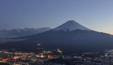 Panoramic view of Mt Fuji from Mt Tenjo 天上山