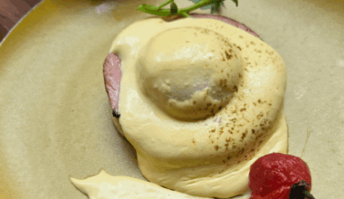 Egg Benedict Osaka Style with a bowl of Tofu for Beakfast. Cost Free, included with the room.