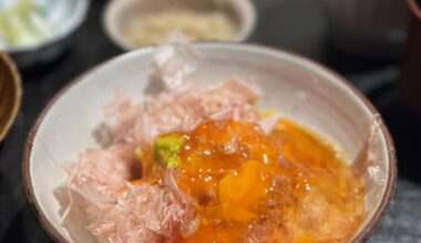 Rice with bonito flakes and egg