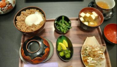 Traditional japanese food set outside of Japan
