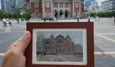 Painted the Osaka City Central Hall with our painting club today.