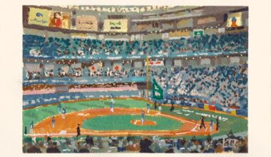 Tonight I painted the Orix Buffaloes vs Nippon Ham Fighters game at the Kyocera Dome.