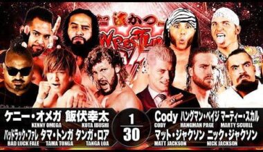 Golden Lovers (Kenny Omega and Kota Ibushi) and Bullet Club (Tama Tonga, Tanga Loa, and Bad Luck Fale) vs Bullet Club (Cody Rhodes, Hangman Page, Matt Jackson, Nick Jackson, and Marty Scurll): New Japan Pro Wrestling - NJPW Wrestling Dontaku, May 4, 2018