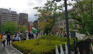 Demonstration in front of Kyoto City Hall