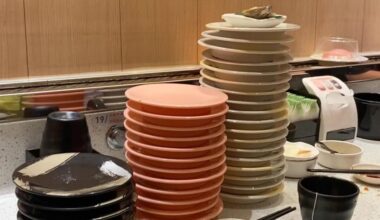 Guess how many people finished this mountain of plates LOL