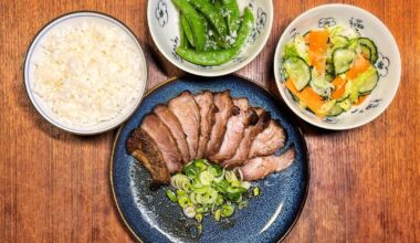 Dinner for one… grilled pork, rice, and sides