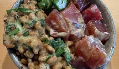 Natto to okra tuna.