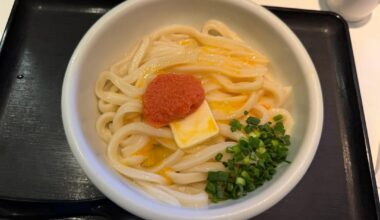 Mentai Kamatama Butter Udon & Tempura