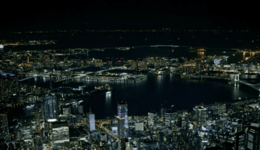 Tokyo and Yokohama at night