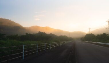 Foggy sunrise in rural Japan