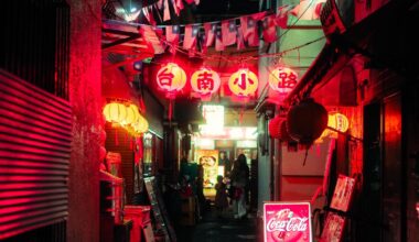 A lantern lit alley in Yokohama's Chinatown