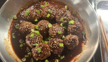 Tsukune-inspired beef meatballs