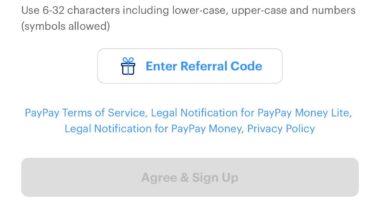Trying to sign up for PayPay