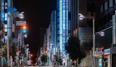 Empty streets of Shinjuku at night