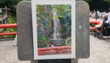 Went to a paint Meetup with our painting club today to Minoh falls.