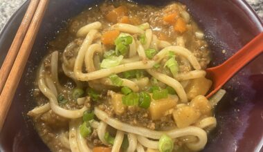 Beef curry udon noods