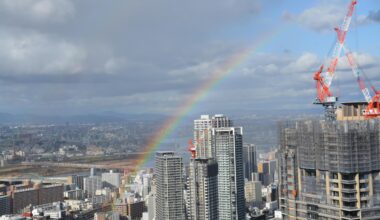 Rainbow atop Umeda, Osaka
