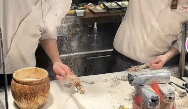 Been a good 7 years since I visit Japan. I recently saw this recently on social media, basically salting seafood and placing them next to the fire to cook on a skewer, where can I go to eat this in Japan?