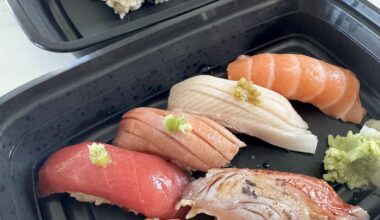 Last night’s fish reincarnated as today’s sushi lunch