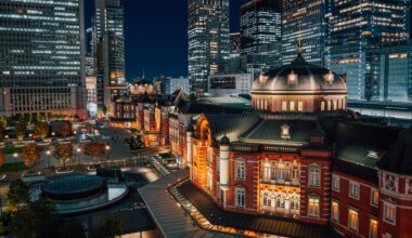 Night view of Tokyo Station