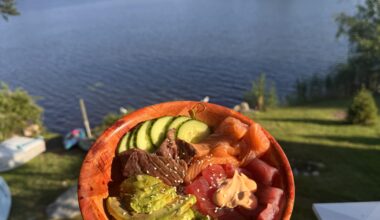 homemade poke by the lake 😋