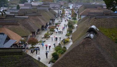 Thatched roof houses in Ouchijuku, Fukushima Prefecture