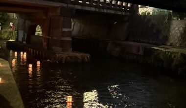 lantern floating ceremony @  Itachi River, Toyama