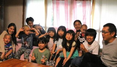 Fukuoka Pref. couple thrive with 11 kids amid busy life, soaring rice prices