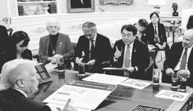 Trump: "Japan agrees to buy billions of dollars of military equipment"; "I'll only lower tariffs if they open up the market"