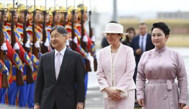 Japan’s emperor begins a weeklong visit to Mongolia that will honor POWs