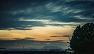 Dusk and a farm after rain, shot recently while staying at Kurobane Bettei in Tochigi
