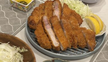 Tonkatsu in a bunch of different slides and other things from the fridge I needed to use up