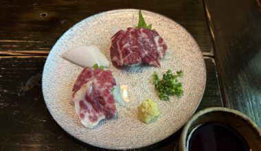 Raw horse sashimi in Kyushu
