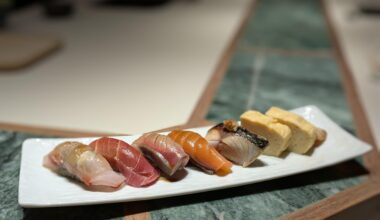 Beautiful sushi flight