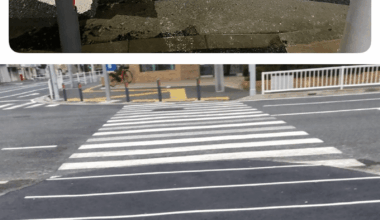 The road damage from the storm last night was already fixed this morning.