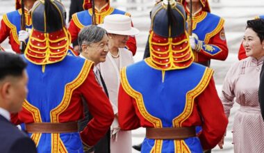 Emperor Naruhito, Empress Masako arrive in Mongolia,