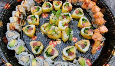 Homemade sushi platter (with roll recipe)