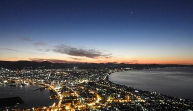 Early morning night view of Hakodate