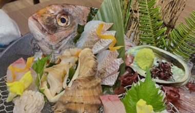 The presentation on this sashimi platter