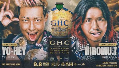Hiromu Takahashi to challenge YO-HEY for the GHC Jr. Heavyweight Championship on September 8th at Korakuen Hall!