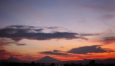 Sunset time with mt fuji