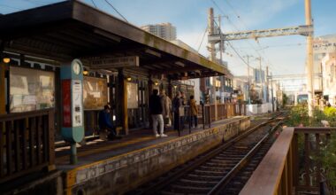 Walking along the Arakawa-Sakura Tram Line